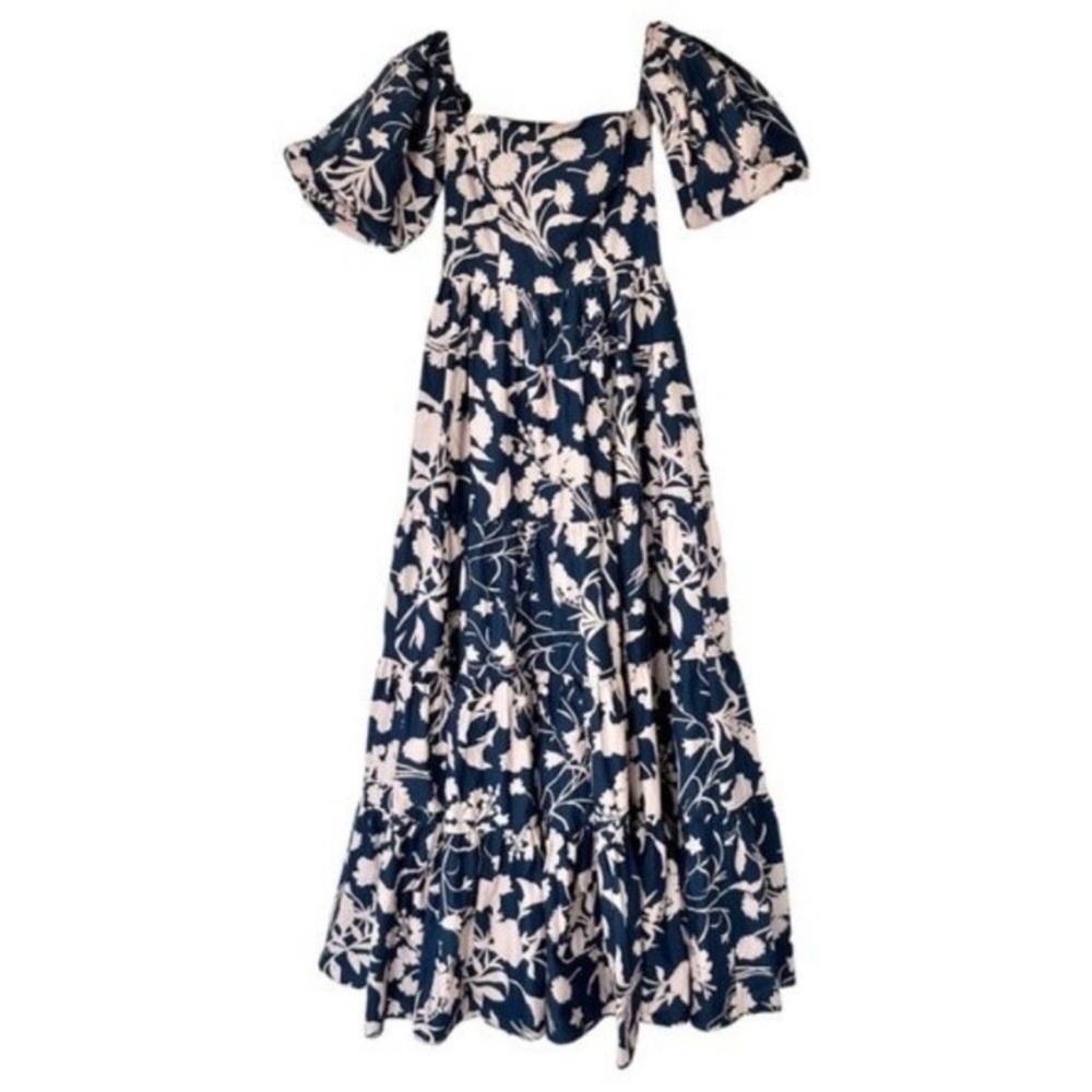 Cara Cara Wethersfield Dress Midnight Blue and Blush Floral - Picture 3 of 10